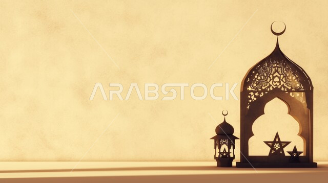 الاجواء الرمضانية الروحانية، السرور والبهجة بقدوم شهر الخير, الفونيس العربية المزخرفة المضيئة، مفهوم العبادة والطاعة والتقرب الى الله، زينة وديكورات على الطراز العربي الاسلامي للاعياد والمناسبات الدينية