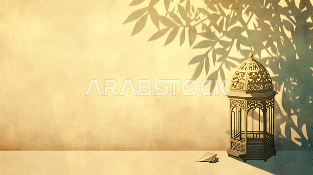 الاجواء الرمضانية الروحانية، السرور والبهجة بقدوم شهر الخير, الفونيس العربية المزخرفة المضيئة، مفهوم العبادة والطاعة والتقرب الى الله، زينة وديكورات على الطراز العربي الاسلامي للاعياد والمناسبات الدينية