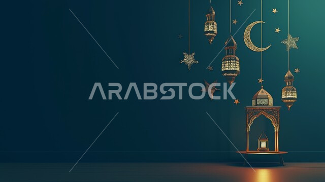 مفهوم العبادة والطاعة والتقرب الى الله، الفونيس العربية المزخرفة المضيئة، الاجواء الرمضانية الروحانية، السرور والبهجة بقدوم شهر الخير, زينة وديكورات على الطراز العربي الاسلامي للاعياد والمناسبات الدينية