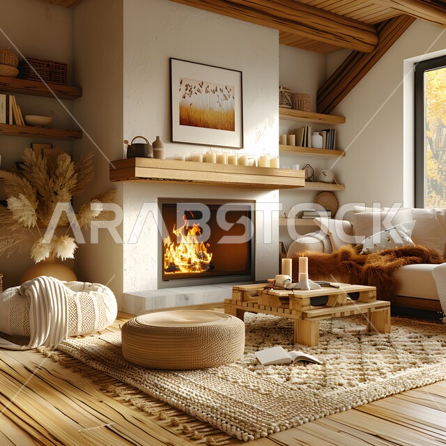 الديكورات الداخلية الراقية للشقق والفلل السكنية في المملكة العربية السعودية، غرفة معيشة مع أثاث منزلي فاخر باللون الأبيض، اكسسوارات وتحف فنية عصرية، التصاميم الداخلية لغرف الجلوس على الطراز الحديث