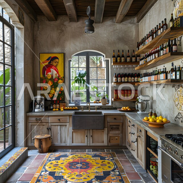 تصميم داخلي لمطبخ على الطراز الحديث, الديكورات العصرية للمطابخ الفاخرة في المملكة العربية السعودية، الأضواء المعلقة وتناسق الألوان, أثاث منزلي راقي، شقق وفلل سكنية مميزة