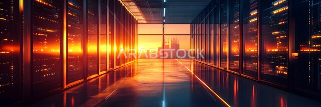 Data Center, Digital Development and Future Technology, Concept of Transformation and Technical Progress in the Kingdom of Saudi Arabia, Server and Internet Server Control Room, Data Storage Network
