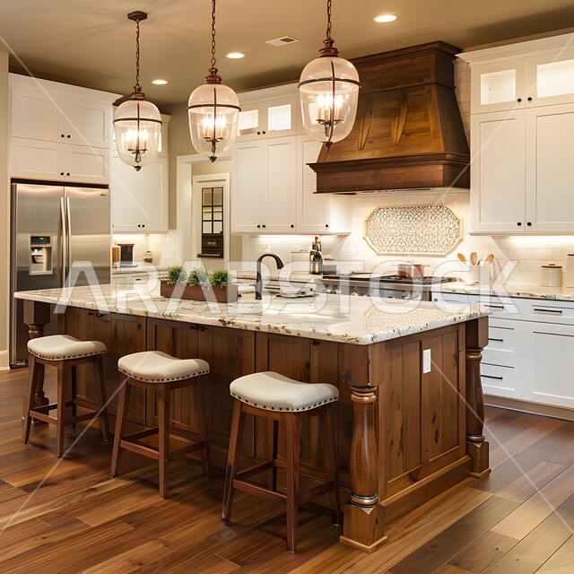 تصاميم وديكورات داخلية للمطابخ العربية الفاخرة في المملكة العربية السعودية, مطبخ راقي بألوان راقية, الفن الهندسي المعماري على الطراز الحديث, واجهات ونوافذ زجاجية, أدوات منزلية حديثة ومتطورة.