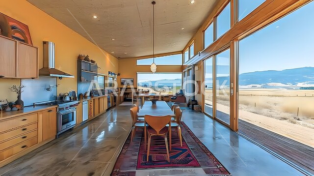 تصاميم وديكورات داخلية للمطابخ العربية الفاخرة في المملكة العربية السعودية, مطبخ راقي بألوان راقية, الفن الهندسي المعماري على الطراز الحديث, واجهات ونوافذ زجاجية, أدوات منزلية حديثة ومتطورة.