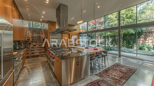  أدوات منزلية حديثة ومتطورة، تصاميم وديكورات داخلية للمطابخ العربية الفاخرة في المملكة العربية السعودية, مطبخ راقي بألوان راقية, الفن الهندسي المعماري على الطراز الحديث