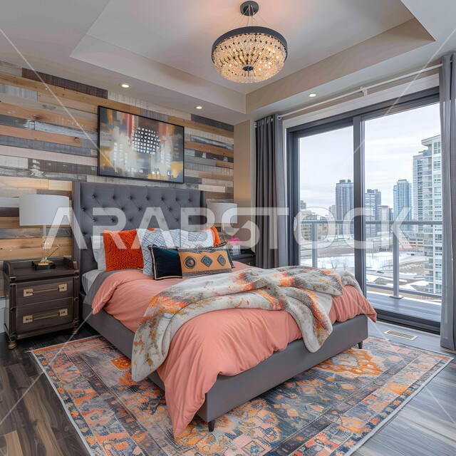 استخدام الطراز الفني الأنيق في الأثاث المنزلي، الديكورات العصرية لغرف النوم، تصاميم داخلية متميزة للفلل والشقق السكنية في المملكة العربية السعودية، سرير مريح بألوان هادئة، اكسسوارات منزلية داخلية راقية