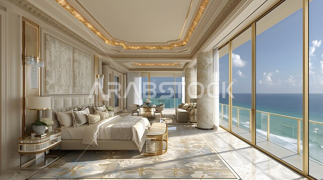 اكسسوارات منزلية داخلية راقية، استخدام الطراز الفني الأنيق في الأثاث المنزلي، الديكورات العصرية لغرف النوم، تصاميم داخلية متميزة للفلل والشقق السكنية في المملكة العربية السعودية، سرير مريح بألوان هادئة