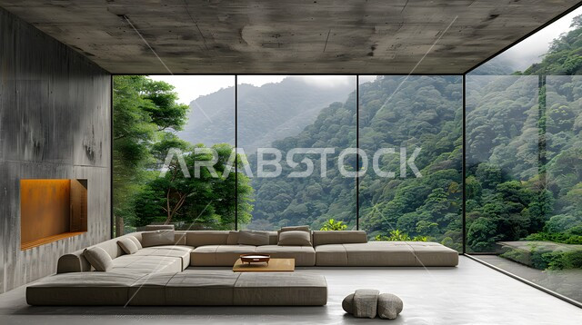 ديكور داخلي راقي للغرف، واجهات زجاجية كبيرة، الفن الهندسي المعماري للفلل والشقق السكنية، الأضواء والأنوار والأكسسوارات المنزلية، التصميم العصري الحديث في المملكة العربية السعودية