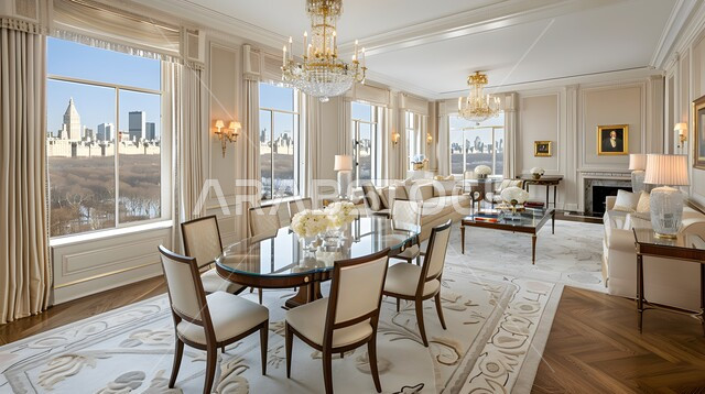 ديكورات منزلية داخلية حديثة لغرف الطعام، غرفة سفرة بتصاميم راقية، استخدام الطراز الفني الانيق في الاثاث المنزلي، الفنون الهندسية في تصميم طاولات الطعام، شقق وفلل سكنية في المملكة العربية السعودية، واجهات زجاجية كبيرة