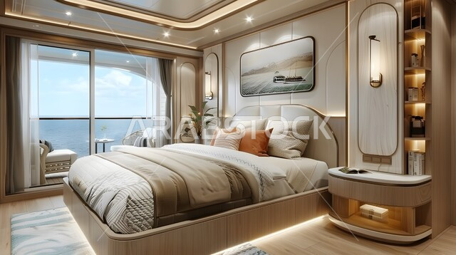 غرفة نوم باللون الأبيض بتصاميم عصرية، شقق وفلل سكنية مميزة، تصميمات وديكورات داخلية على الطراز االحديث، غرف بأثاث منزلي أنيق وراقي، الفنادق والمنتجعات الفخمة في المملكة العربية السعودية، الواجهات الزجاجية الضخمة