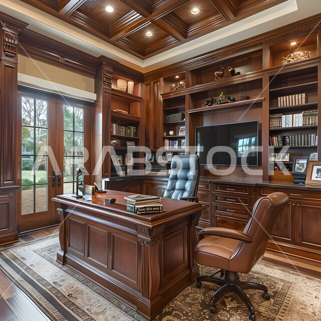 تجهيزات مكتبية حديثة بأثاث أنيق ومريح، تصميم عصري لمكاتب شركات المملكة العربية السعودية, تصاميم داخلية وديكورات راقية على الطراز الحديث, واجهات زجاجية في مكتب العمل، مكتبه مليئة بالروايات والكتب