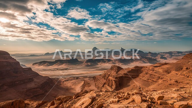 Topography in mountain peaks and heights, enjoying the natural scenery, areas for trips and spending a good time, mountainous nature in the Kingdom of Saudi Arabia, rock formations and formations