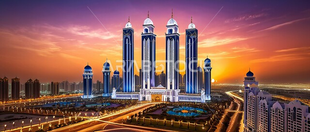 الفن الهندسي المعماري للأبراج وناطحات السحاب, منظر تخيلي مستقبلي للتقدم والنمو العمراني, بناء مستقبل وحضاري ومتطور, المباني والمنشآت التجارية الشاهقة في المملكة العربية السعودية, رؤية مستقبلية سعودية2030