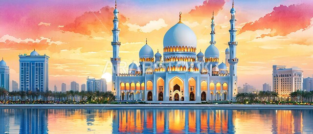 منظر تخيلي مستقبلي للتقدم والنمو العمراني, الفن الهندسي المعماري لبناء المساجد الحديثة، بناء مستقبل حضاري ومتطور, القبب والمآذن المبنية على الطراز الإسلامي في المملكة العربية السعودية, رؤية مستقبلية سعودية2030