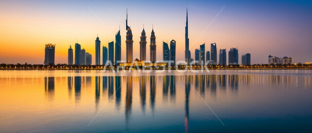 المباني والمنشآت التجارية الشاهقة في المملكة العربية السعودية، بناء مدن ذكية ومستقبل حضاري ومتطور، منظر تخيلي مستقبلي للتقدم و النمو العمراني، رؤية سعودية مستقبلية 2030، الفن الهندسي المعماري للأبراج وناطحات السحاب