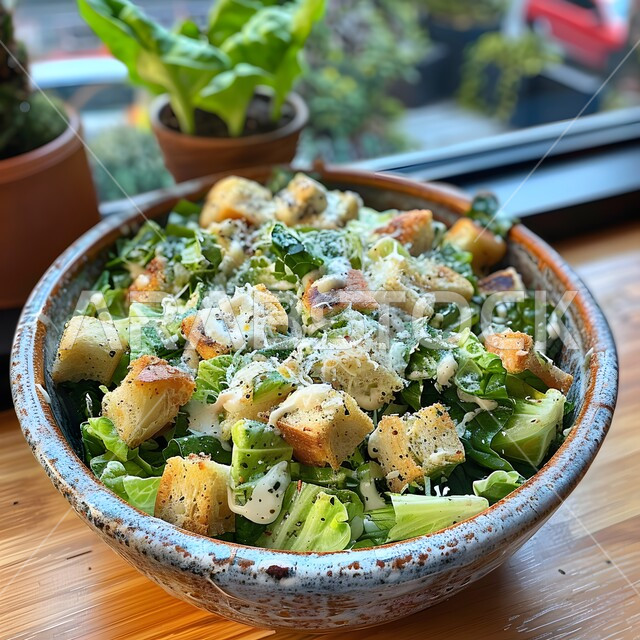 سلطة خضار لذيذة، قطع من خضار الخس الطازجه، سلطة سيزر طبق مقبلات بارد صحي ولذيذ، وجبات صحية للدايت، مطاعم و مأكولات مفيدة، وجبات الطعام السريعة الشهية