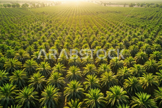 حقول واراضي زراعيه، منتج عربي محلي وطني، محصول التمر والرطب السعودي، مزارع النخيل الخضراء في المملكة العربية السعودية، محميه طبيعيه لزراعة اشجار النخل في النهار