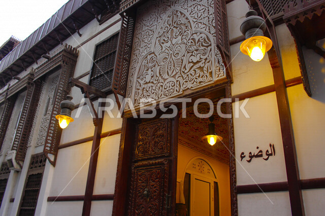 Abdel Raouf Khalil Museum, a symbol of historical architecture located in the city of Jeddah, Saudi Arabia, displaying archaeological holdings of a very ancient era, tourist places