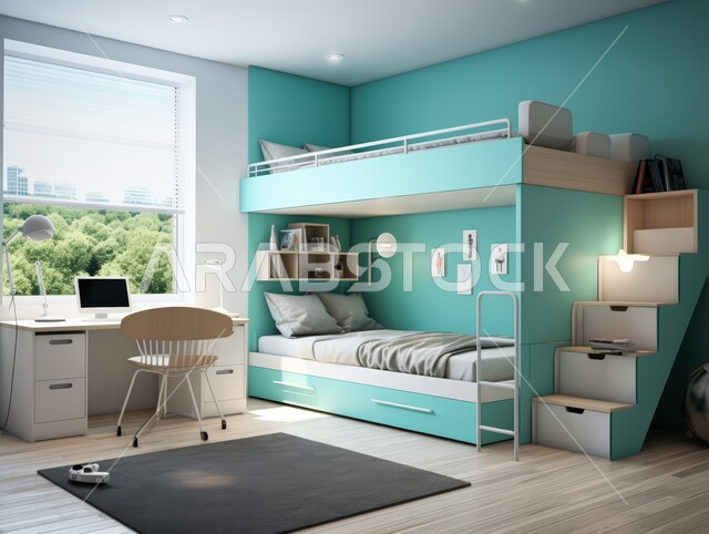 التصميم الداخلي للمنازل والبيوت باللون الابيض والازرق، أثاث واكسسوارات منزلية داخلية أنيقة، غرفة نوم بتصاميم عصرية حديثة, شقق وفلل سكنية فاخرة، فنادق ومنتجعات بديكورات راقية في المملكة العربية السعودية