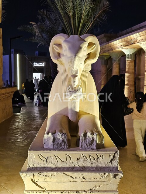 الآثار والمعالم التاريخية في القسم المصري في البوليفارد وورلد في مدينة الرياض، اكتشاف الحضارات والثقافات حول العالم, التماثيل و المنحوتات المتميزة من الحضارة المصرية، مناطق جذب واستقطاب السائحين في المملكة العربية السعودية