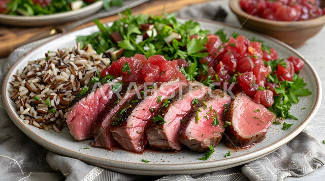 طبق من ستيك اللحم المشوي مع الخضراوات، وجبات لحوم الضأن الصحية، المأكولات العربية الشرقية الشهية، مطاعم الأكلات السريعة، وصفات وأطباق متميزة في مطابخ المملكة العربية السعودية