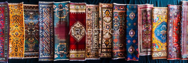 ورشة عمل لصناعة السجاد، أسواق تقليدية في المملكة العربية السعودية، حياكة وغزل السجاد في المصانع والمعامل، مجموعة من السجاد الملون والمزخرف من التراث السعودي، الفن الشعبي الحرفي التقليدي، منتجات صناعية محليه وطنيه