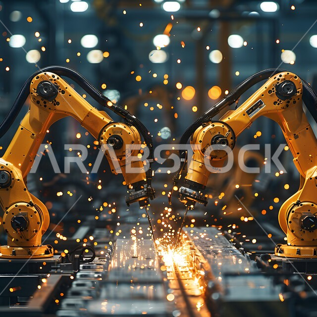 الاعتماد على أذرع الآلات في عمليات الإصلاح واللحام، التشغيل الآلي لخطوط الانتاج في معامل ومصانع المملكة, دمج التكنولوجيا والتقنيات الحديثة في مجال الميكانيك, تحقيق الثورة الصناعية، رؤية سعودية مستقبلية 2030، استخدام روبوتات متطورة في تصنيع السيارات والمركبات