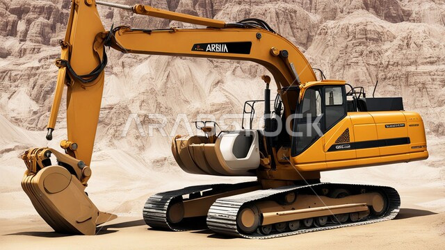 أماكن مناجم الفحم الطبيعي، مناطق التنقيب عن الثروات الباطنية، الطبيعة الصخرية وتضاريس السلاسل الجبلية، المرتفعات وقمم الجبال في المملكة العربية السعودية، سيارة شحن كبيرة تقوم بالعمل في موقع التعدين، التخلص من الأتربة والصخور ونقلها بعيدا