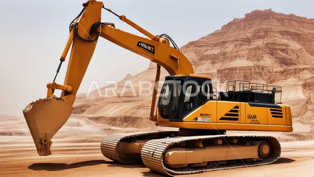 أماكن مناجم الفحم الطبيعي، مناطق التنقيب عن الثروات الباطنية، الطبيعة الصخرية وتضاريس السلاسل الجبلية، المرتفعات وقمم الجبال في المملكة العربية السعودية، سيارة شحن كبيرة تقوم بالعمل في موقع التعدين، التخلص من الأتربة والصخور ونقلها بعيدا