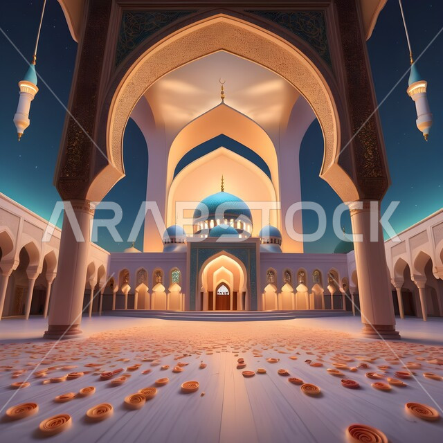 الديكورات والتصاميم الداخلية المميزة على الطراز الإسلامي الحديث, محراب ومنبر للصلاة في احد المساجد في المملكة العربية السعودية, الزخارف والنقوش الاسلامية, دمج الحضارة مع الأصالة، مفهوم العبادة والتقرب الى الله، أداء الفرائض والصلوات 
