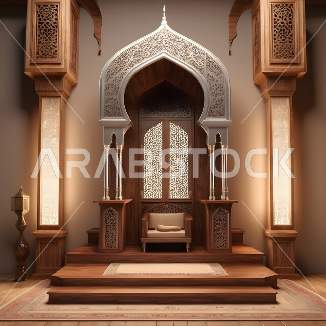  الزخارف والنقوش الاسلامية في احد المساجد في المملكة العربية السعودية, دمج الحضارة مع الأصالة، مفهوم العبادة والتقرب الى الله, اداء الفرائض والصلوات, الديكورات الداخلية المميزة على الطراز الاسلامي