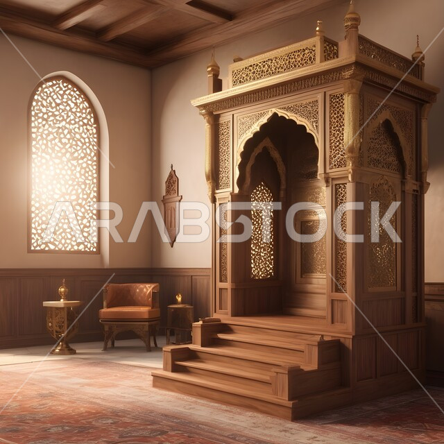 مفهوم العبادة والتقرب الى الله, اداء الفرائض والصلوات, دمج الحضارة مع الأصالة، الزخارف والنقوش الاسلامية في احد المساجد في المملكة العربية السعودية, الديكورات الداخلية المميزة على الطراز الاسلامي