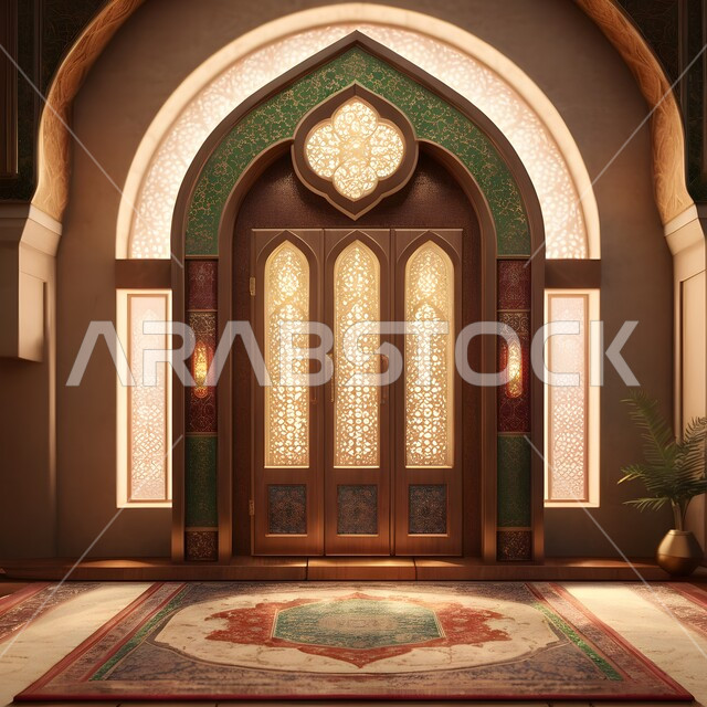 اداء الفرائض والصلوات, دمج الحضارة مع الأصالة، الزخارف والنقوش الاسلامية في احد المساجد في المملكة العربية السعودية, الديكورات الداخلية المميزة على الطراز الاسلامي, مفهوم العبادة والتقرب الى الله