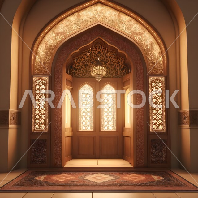 الديكورات الداخلية المميزة على الطراز الاسلامي، الزخارف والنقوش الاسلامية في احد المساجد في المملكة العربية السعودية, دمج الحضارة مع الأصالة، مفهوم العبادة والتقرب الى الله, اداء الفرائض والصلوات