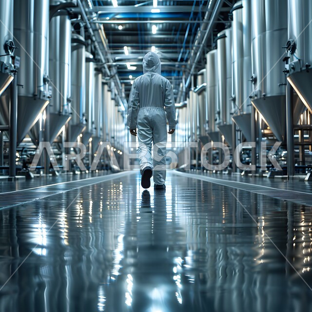 Chemical and pharmaceutical industries laboratory, a group of Saudi Arabian Gulf laboratory workers wearing protective masks conducting experiments and vital scientific research, medical examination and chemical analysis laboratories, using sterile glass tubes to analyze different samples