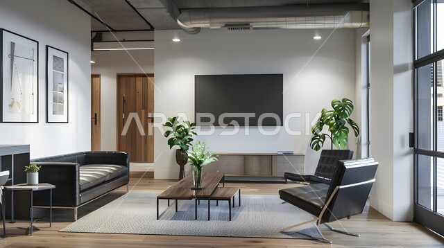 تصميم عصري و فاخر لمكاتب الشركات في المملكة العربية السعودية، غرفة الأعمال الواسعة المجهزة بالمعدات و الأدوات، غرف مكتبية بتصاميم داخلية و ديكورات حديثة راقية