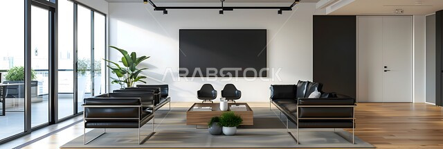 تصميم عصري و فاخر لمكاتب الشركات في المملكة العربية السعودية، غرفة الأعمال الواسعة المجهزة بالمعدات و الأدوات، غرف مكتبية بتصاميم داخلية و ديكورات حديثة راقية