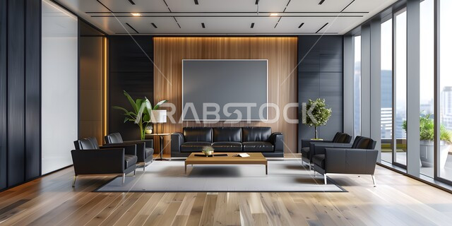 تصميم عصري و فاخر لمكاتب الشركات في المملكة العربية السعودية، غرفة الأعمال الواسعة المجهزة بالمعدات و الأدوات، غرف مكتبية بتصاميم داخلية و ديكورات حديثة راقية