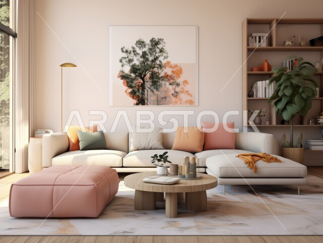 ديكور داخلي أنيق, تصاميم عصرية حديثة, ديكورات مميزة على الطراز الحديث,  شقق و فلل سكنية في المملكة العربية السعودية, غرفة معيشة مع أريكة بيضاء