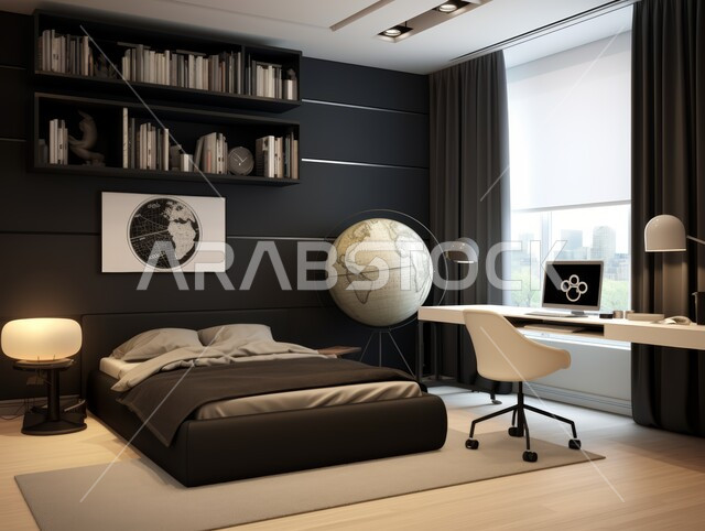 فنون الهندسة المعمارية والديكور المتطور، ديكورات وتصاميم داخلية راقية، غرفة نوم بأثاث أنيق، شقق وفلل سكنية فاخرة في السعودية، فنادق ومنتجعات حديثة