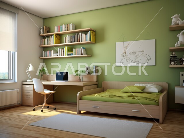  غرفة نوم بتصاميم عصرية حديثة, التصميم الداخلي للمنازل والبيوت باللون الاخضر، أثاث واكسسوارات منزلية داخلية أنيقة، شقق وفلل سكنية فاخرة، فنادق ومنتجعات بديكورات راقية في المملكة العربية السعودية