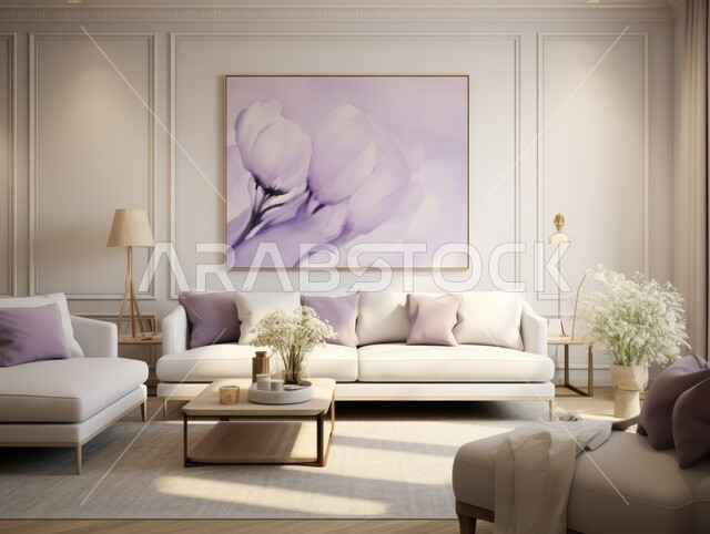 غرف معيشه بتصاميم عصرية حديثه, التحف والديكورات الداخليه الأنيقة، غرفة جلوس فاخرة, شقق وفلل سكنية في المملكة العربية السعودية، أثاث منزلي راقي ومريح باللون الابيض