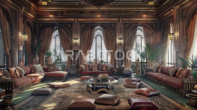 التصاميم الداخلية لغرف الجلوس المريحة على الطراز الحديث بألوان راقية ،غرفة مع أثاث منزلي فاخر ،الديكورات الداخلية للفلل والشقق السكنية في المملكة العربية السعودية ،اكسسوارات وتحف عصرية، النوافد والواجهات الزجاجية