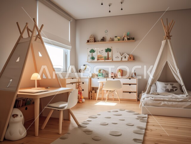 أثاث واكسسوارات منزلية داخلية أنيقة، غرفة نوم بتصاميم عصرية حديثة, التصميم الداخلي للمنازل والبيوت باللون البيج، شقق وفلل سكنية فاخرة، فنادق ومنتجعات بديكورات راقية في المملكة العربية السعودية