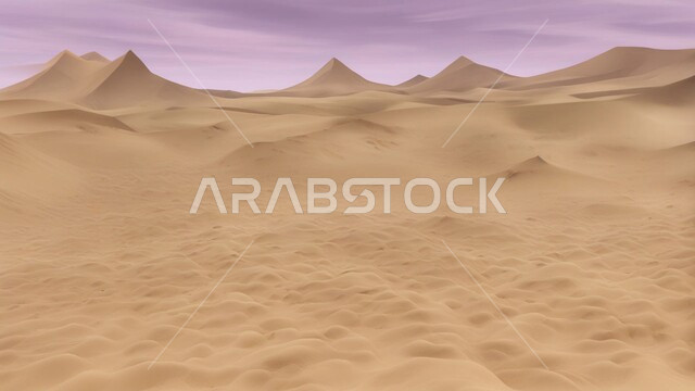  Dry and harsh weather in arid lands, soft golden sand and dunes in the desert of Saudi Arabia, sandy environment during daytime, plateaus and hills in desert landscapes, nature background