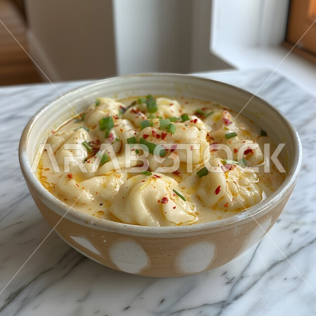 فنون التقديم في مطاعم ومطابخ المملكة العربية السعودية، أطباق من المأكولات العربية التقليدية الشعبية، وصفات طعام شهية صحية لذيذة، مفهوم الولائم والعزائم، صورة مقربة لطبق من الزلابية الكريمية