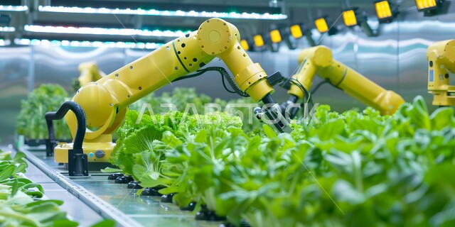 العمل على زيادة انتاج الخضراوات، نظام الري الحديث، براعم الخردل ضمن أحواض زراعية في معمل، تعزيز وتطوير الأمن الغذائي في المملكة اعربية السعودية