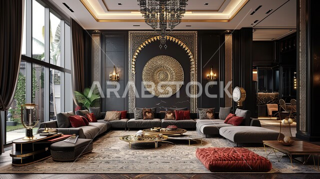 التصاميم الداخلية المزخرفة لغرف الجلوس على الطراز الحديث، أثاث منزلي ...