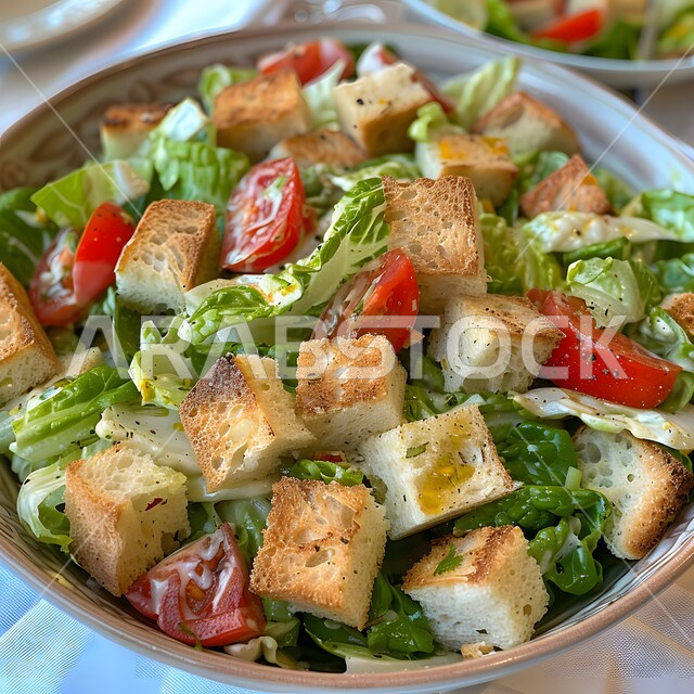 المقبلات الباردة والسلطات بقطع اللحم والدجاج والسلمون، فنون التقديم في مطاعم ومطابخ المملكة العربية السعودية، أطباق من المأكولات العربية التقليدية الشعبية، وصفات طعام شهية صحية لذيذة، مفهوم الولائم والعزائم، طبق من الخضار المشكلة المتنوعة الألوان والأشكال مع اللحومات