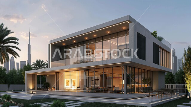 التطور الهندسي والعمراني الجديد للمنازل في الامارات العربية المتحدة، تصميمات عصرية مريحة، منزل حديث بديكورات فاخرة على الطراز الحديث، حديقة منزلية راقية، الاهتمام بالتشجير وزراعة النباتات الخضراء، مناظر طبيعية متميزة